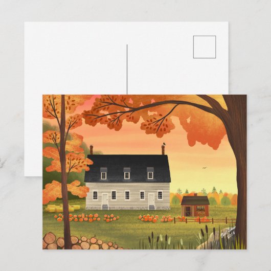 Herfst boerderij herfst pompoen patch briefkaart (Voorkant / Achterkant)