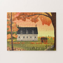 Herfst boerderij herfst pompoen patch legpuzzel