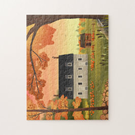 Herfst boerderij herfst pompoen patch legpuzzel