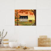 Herfst boerderij herfst pompoen patch poster (Keuken)