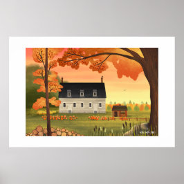 Herfst boerderij herfstpompoen Extra grote print