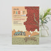 Herfst Boerderij Landscape Party Uitnodiging (Staand voorkant)