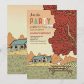 Herfst Boerderij Landscape Party Uitnodiging (Voorkant / Achterkant)