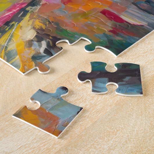 Herfst Boerderij Landschap Moderne Abstracte Kunst Legpuzzel (Zijkant)