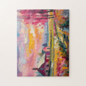 Herfst Boerderij Landschap Moderne Abstracte Kunst Legpuzzel (Verticaal)