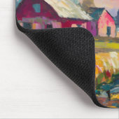 Herfst Boerderij Landschap Moderne Abstracte Kunst Muismat (Hoek)