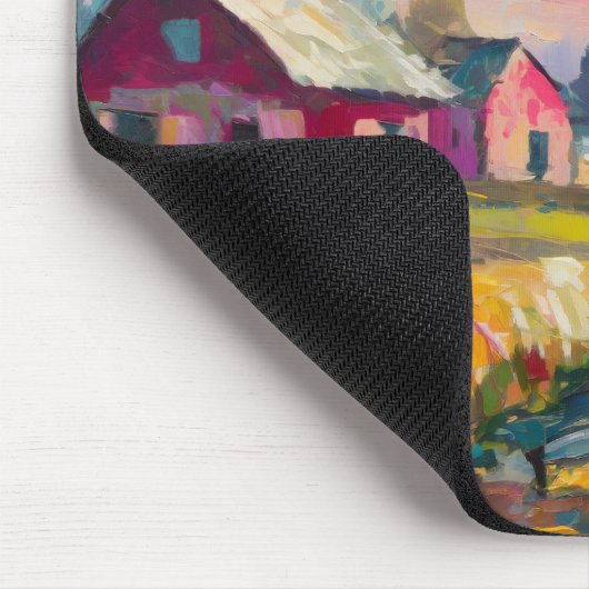 Herfst Boerderij Landschap Moderne Abstracte Kunst Muismat (Hoek)