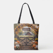 Herfst Boerderij Naam Op het Hek Tote Bag (Achterkant)