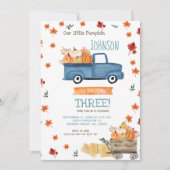Herfst Boerderij Navy Pumpkin Verjaardagsuitnodigi Kaart (Voorkant)