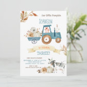 Herfst Boerderij Party Onze kleine pompoen Verjaar Kaart (Staand voorkant)