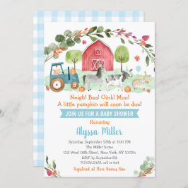 Herfst Boerderij pompoen Baby shower Kaart