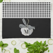 Herfst Boerderij Pompoen Zwart Wit Buffel Plaid Theedoek (Gevouwen)