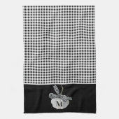 Herfst Boerderij Pompoen Zwart Wit Buffel Plaid Theedoek (Verticaal)