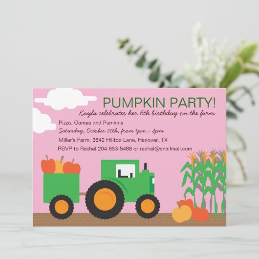 Herfst Boerderij Thema Partij Uitnodiging (Staand voorkant)