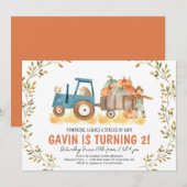 Herfst Boerderij Verjaardagsuitnodiging, Herfst ha Kaart (Voorkant / Achterkant)