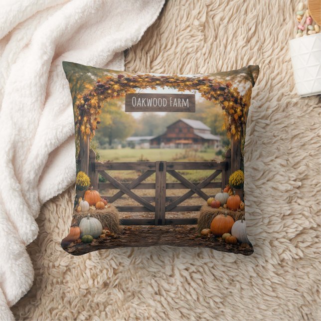 Herfst Boerderijhek met Boog Kussen (Deken)