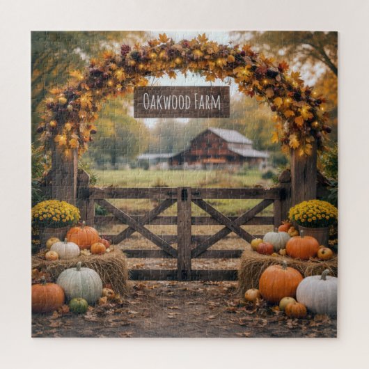 Herfst Boerderijhek met Boog Legpuzzel (Verticaal)