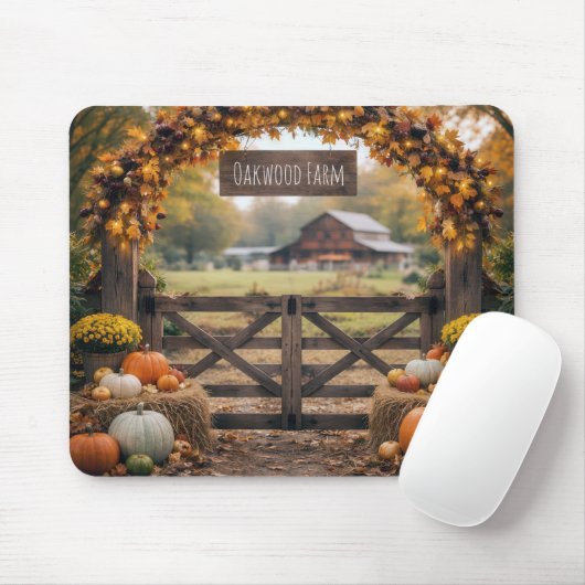 Herfst Boerderijhek met Boog Muismat (Met muis)