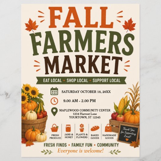 Herfst Boerenmarkt Flyer (Voorkant)