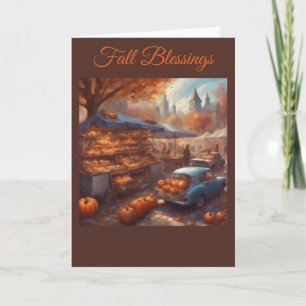 Herfst Boerenmarkt pompoen verkoop Thanksgiving Kaart