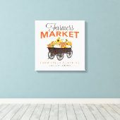 HERFST BOERENMARKTPUMPKIN EN ZONNEMERS CANVAS AFDRUK (Insitu (Houten vloer))