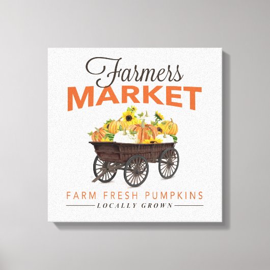 HERFST BOERENMARKTPUMPKIN EN ZONNEMERS CANVAS AFDRUK (Voorkant)