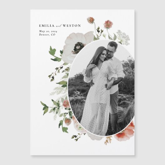 Herfst Boheemse Huwelijks Uitnodiging Magnet Magnetische Uitnodiging (Voorkant)