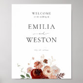 Herfst Boheemse Trouw Welkomstbord Poster (Voorkant)