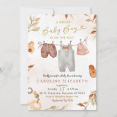 Herfst Bohemian Warm Tone Boy Kleding Baby shower Kaart (Voorkant)