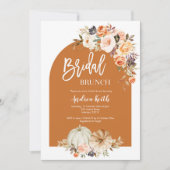 Herfst Boho Arch pompoen verbrand oranje bruidbrun Kaart (Voorkant)