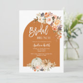 Herfst Boho Arch pompoen verbrand oranje bruidbrun Kaart (Staand voorkant)