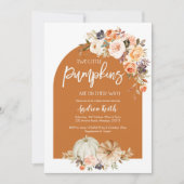 Herfst Boho Arch Pumpkin Floral TWINS baby shower Kaart (Voorkant)