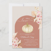 Herfst Boho Arch Pumpkin Verliefd Kaart (Voorkant)