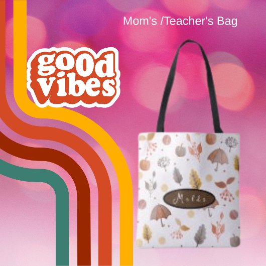 Herfst Boho Art Minimalistische Boheemse Canvas ta Tote Bag