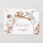 Herfst Boho Baby shower Hartelijk dank Bedankkaart (Voorkant / Achterkant)