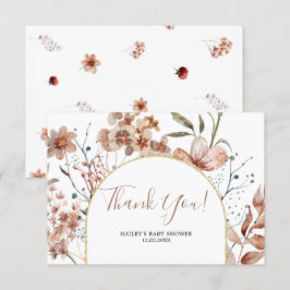 Herfst Boho Baby shower Hartelijk dank Bedankkaart