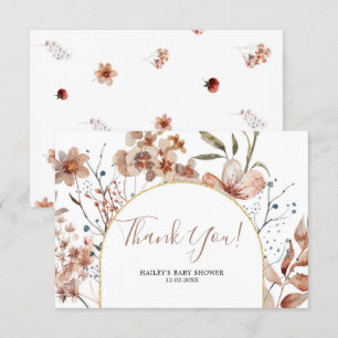 Herfst Boho Baby shower Hartelijk dank Bedankkaart