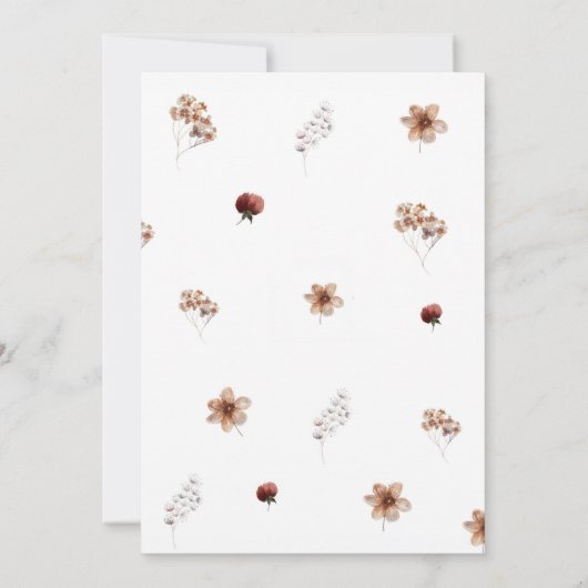 Herfst Boho Baby shower Kaart (Achterkant)