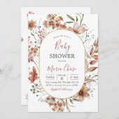 Herfst Boho Baby shower Kaart (Voorkant / Achterkant)