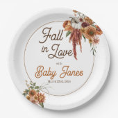 Herfst Boho Baby shower Papier Borden Papieren Bordje (Voorkant)