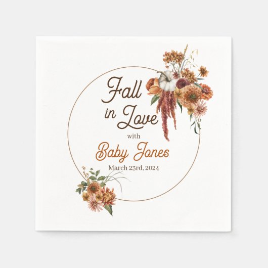 Herfst Boho Baby shower servetten (Voorkant)