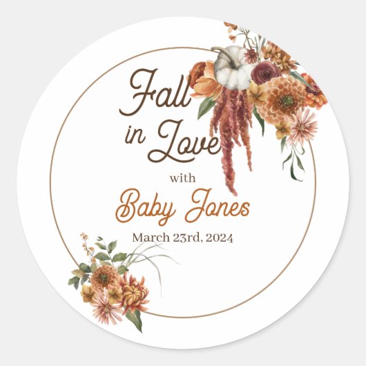 Herfst Boho Baby shower Stickers (Voorkant)