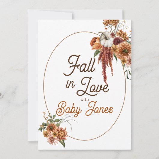 Herfst Boho Baby shower Uitnodiging (Achterkant)