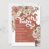 Herfst Boho Bloemen  Herfst Baby shower Kaart (Voorkant)