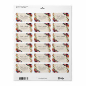 Herfst Boho Bloemen Huwelijk Retouradres Etiket (Full Sheet)