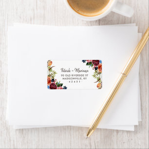 Herfst Boho Bloemen Huwelijk Retouradres Etiket