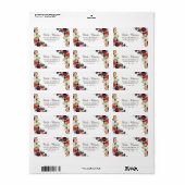 Herfst Boho Bloemen Huwelijk Retouradres Etiket (Full Sheet)