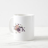 Herfst Boho Bloemen monogram Koffiemok (Voorkant links)