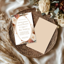 Herfst Boho Bloemen Ovaal Border Wedding |