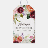 Herfst Boho Bloemen Persoonlijke Baby Shower Cadeaulabel (Voorkant)